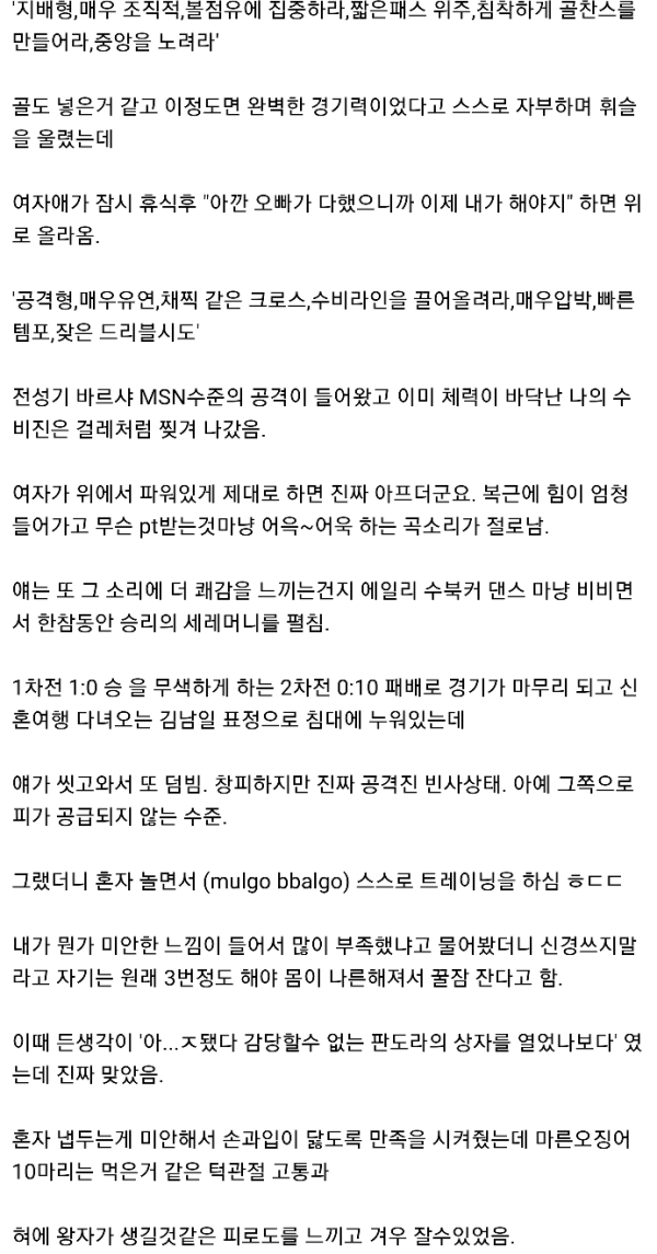 [기타] 여자친구가 도저히 감당이 안 돼서 헤어진 썰.txt